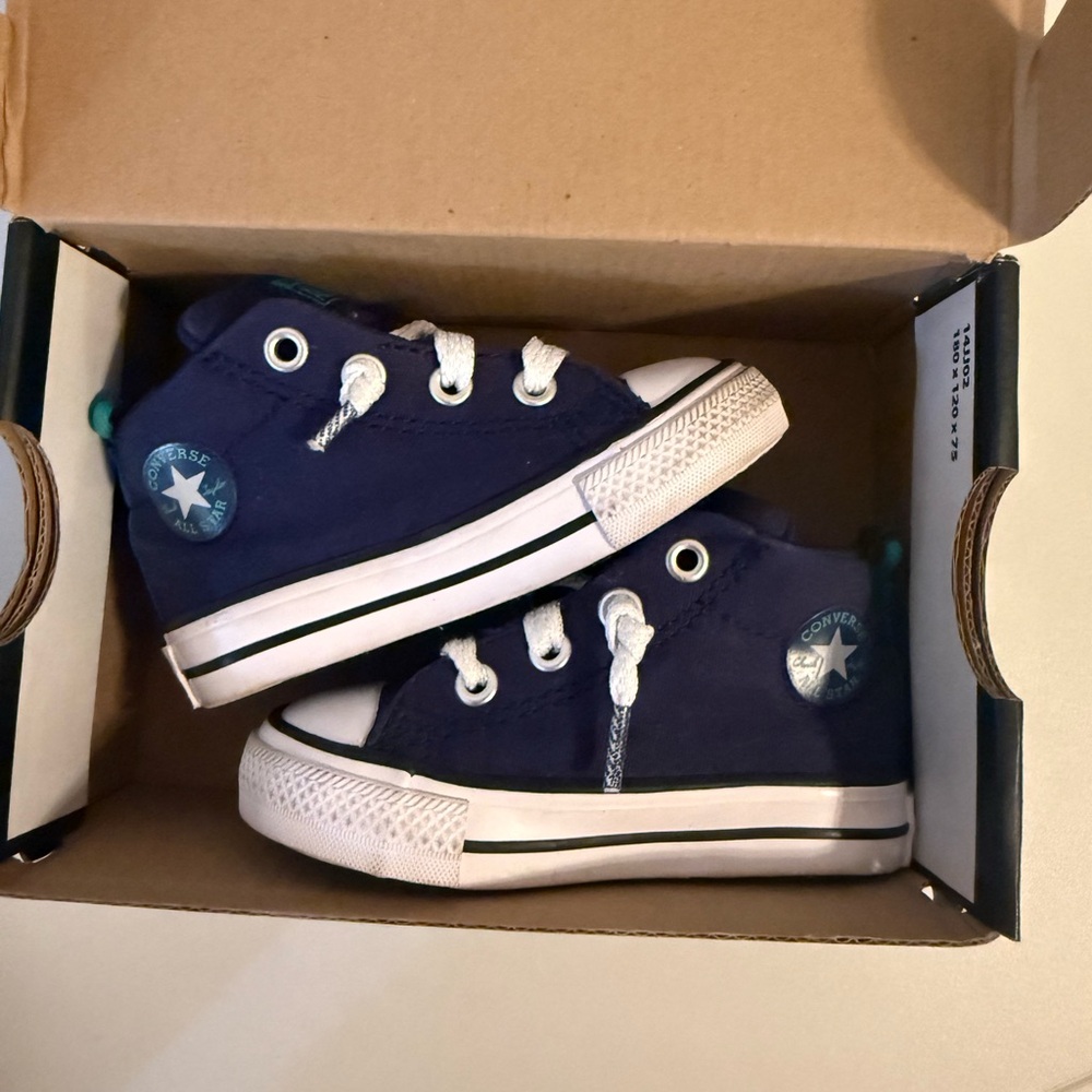 Converse Navy and White Lace-Up Sneakers